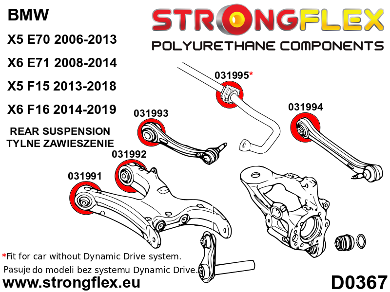 036056A: Rear suspension bush kit SPORT