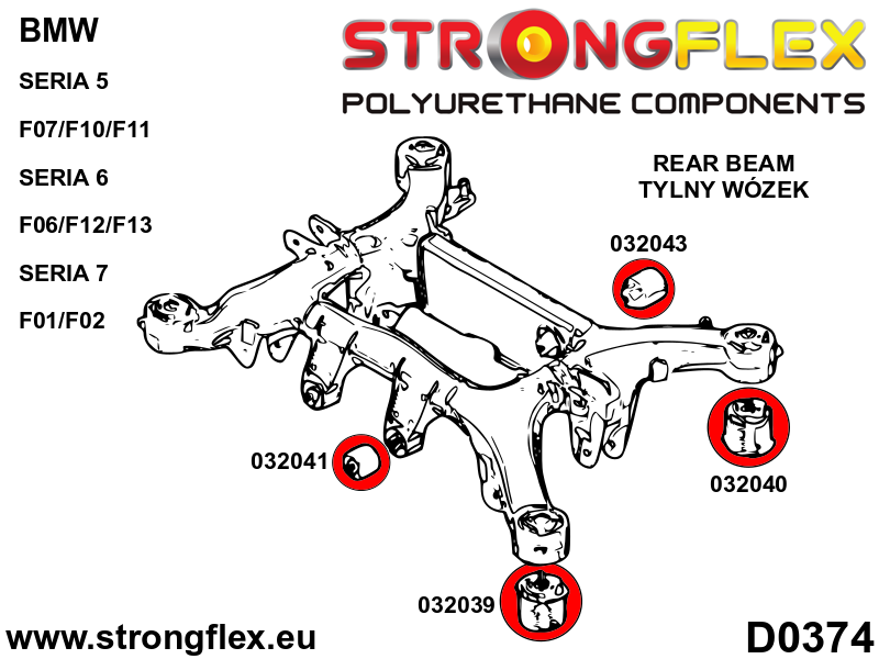 032041A: Rear diff mount - front bush SPORT