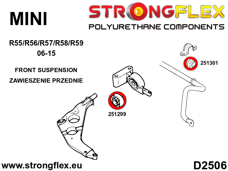 256207B: Front suspension bush kit