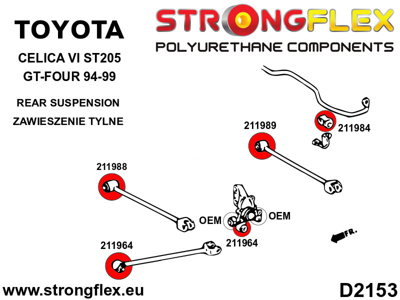 216279A: Rear suspension bush kit SPORT