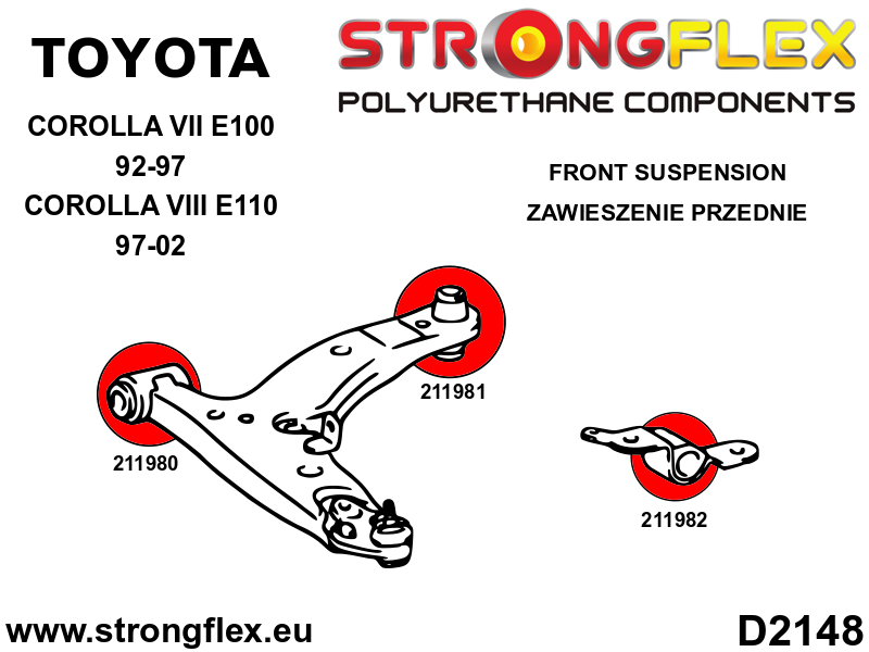 216285A: Full suspension bush kit SPORT