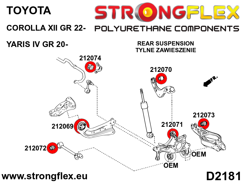 212071A: Rear hub bush - upper SPORT