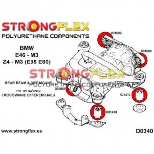 M3 Diff urethaan ophang bussen E46 en Z4M 3 stuks