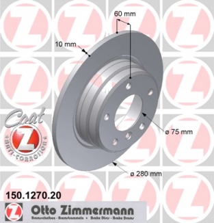 Achterzijde remschijven Zimmermann E36