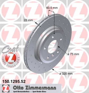 Achterzijde geperforeerde remschijven Zimmermann E46 330i