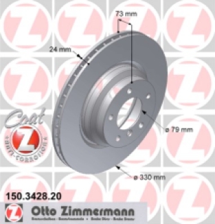 Voorzijde remschijven Zimmermann E8X/E9X 330x24 o.a. 130i/330i