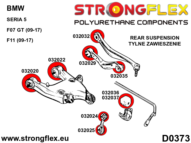 036061A: Rear suspension bush kit SPORT