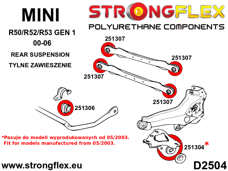 251304A: Rear trailing arm bush 60mm SPORT