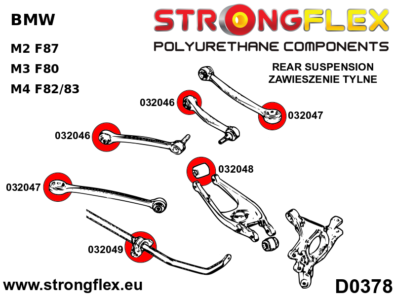 036068A: Full suspension  polyurethane bush kit SPORT