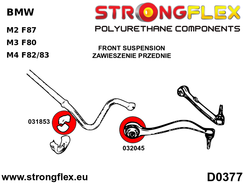 036068B: Full suspension  polyurethane bush kit