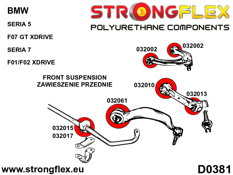 036078B: Front suspension bush kit