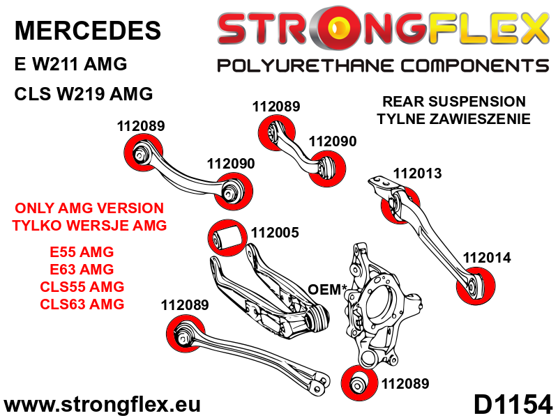 116284B: Full suspension polyurethane bush kit AMG