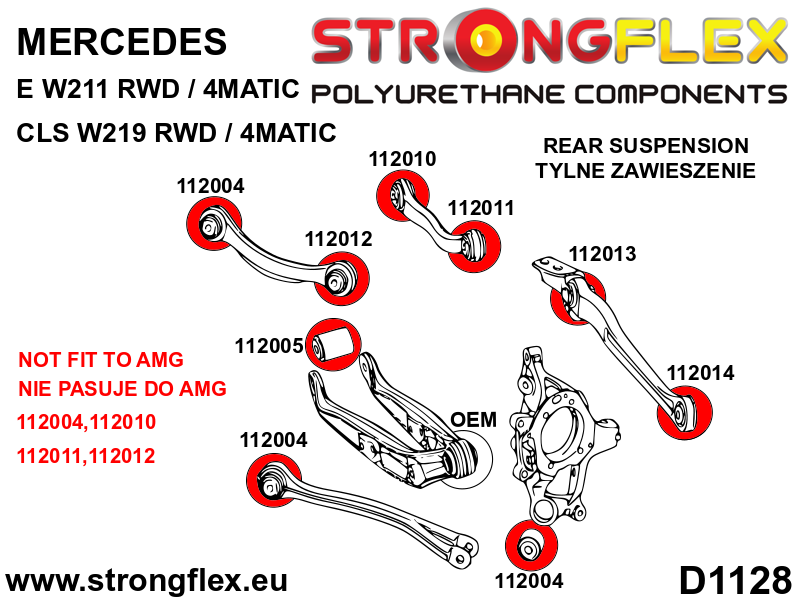 116285A: Full suspension polyurethane bush kit RWD SPORT