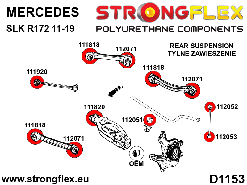 116292A: Rear suspension bush kit SPORT