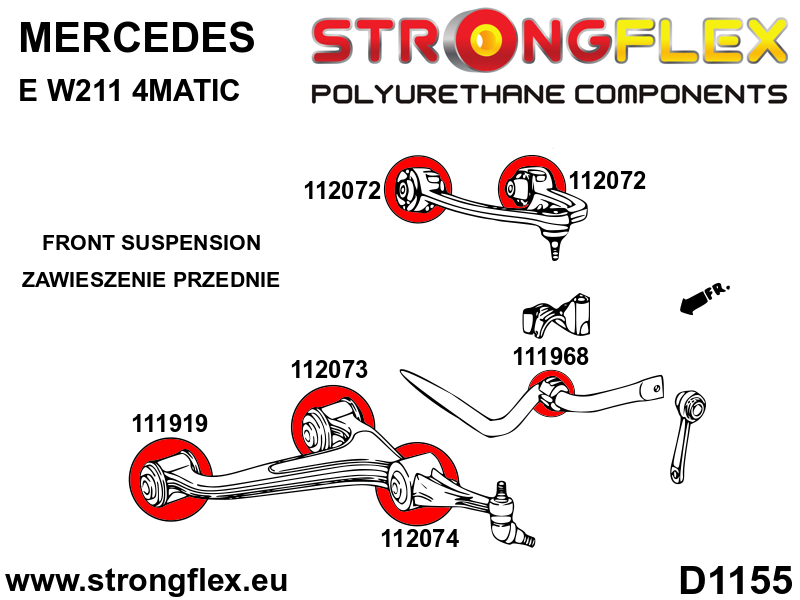 116293A: Front suspension bush kit SPORT