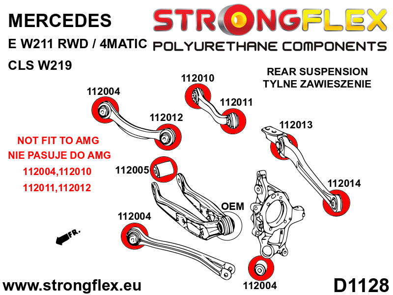 116294B: Full suspension polyurethane bush kit