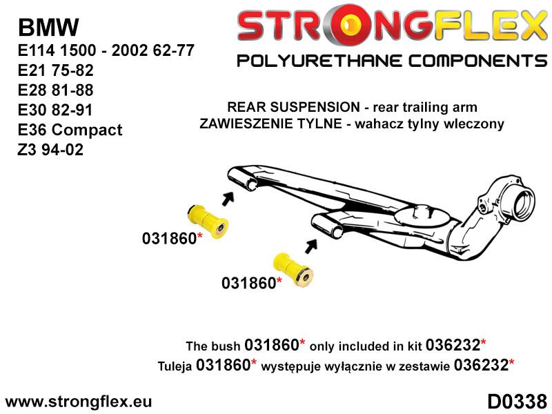 036125A: Rear suspension bush kit SPORT