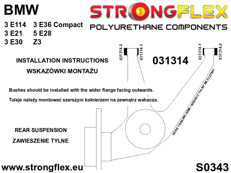 036125B: Rear suspension bush kit