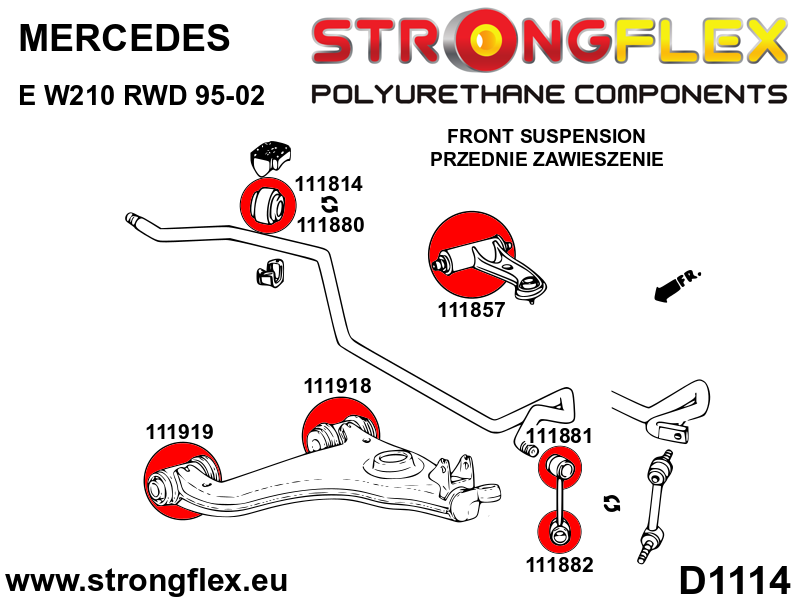 116298A: Front suspension bush kit SPORT