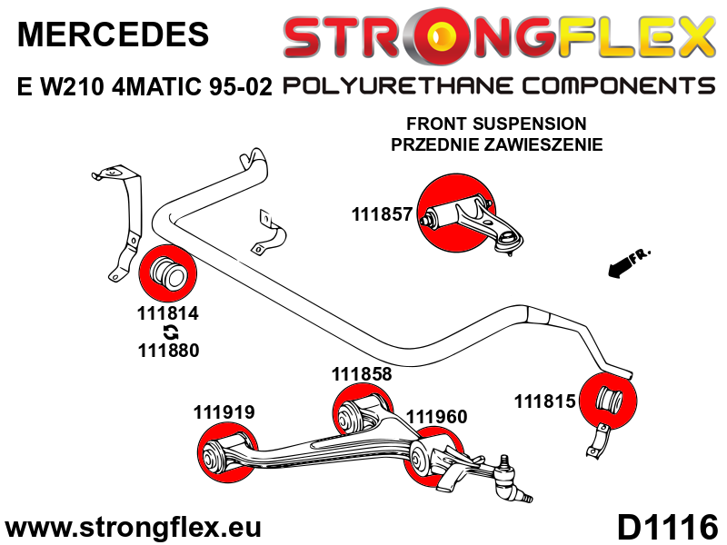 116299A: Front suspension bush kit SPORT