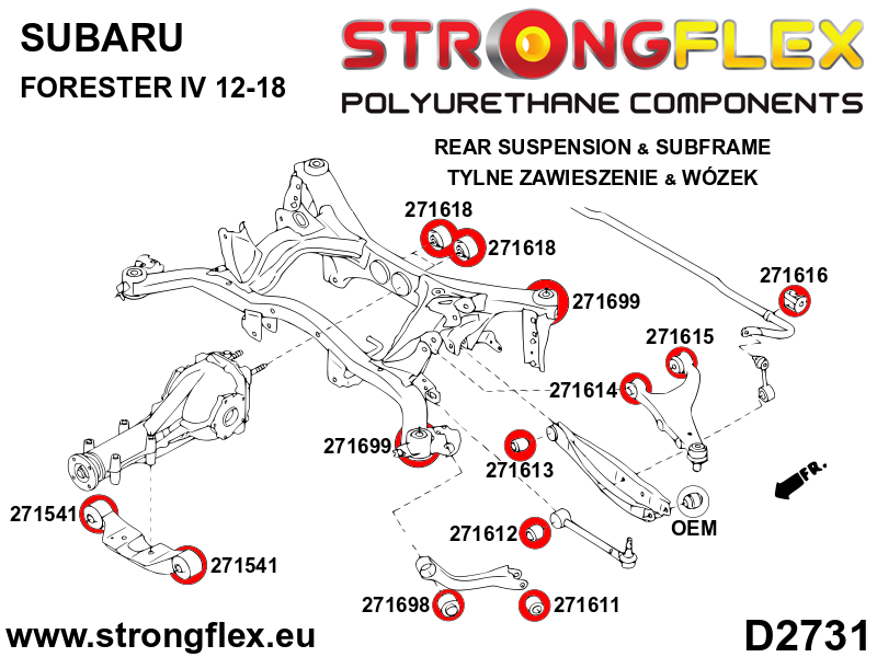 276243B: Rear subframe bush kit