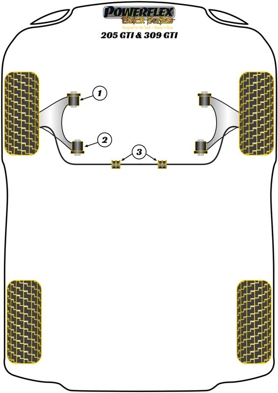 Stabilisatorstangbus 22 mm 205 GTi, 309 inc GTI, black