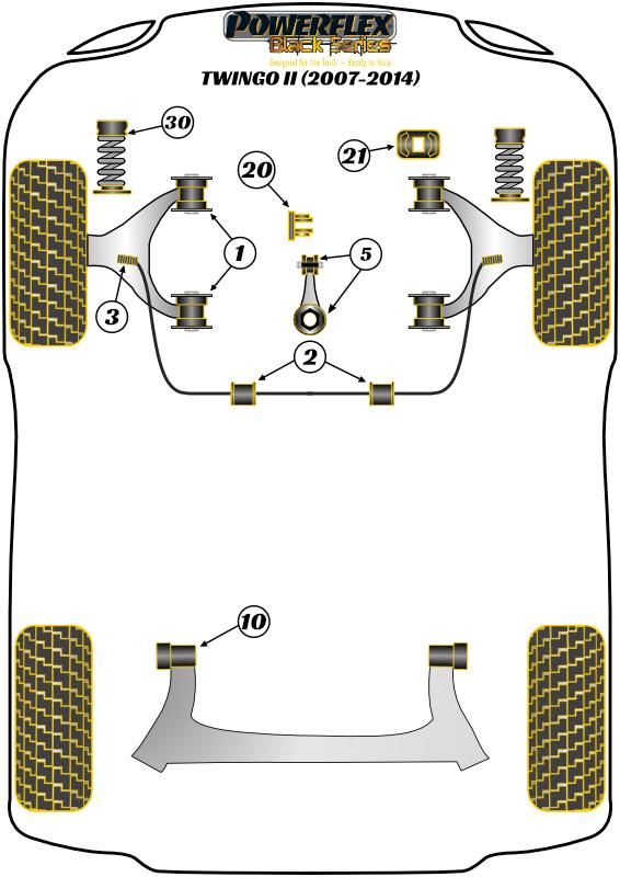 Voorste stabilisatorstang binnenbus 26 mm Twingo, straat