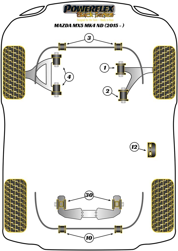 Voorste stabilisatorstangbus MX-5, Miata, Eunos, straat