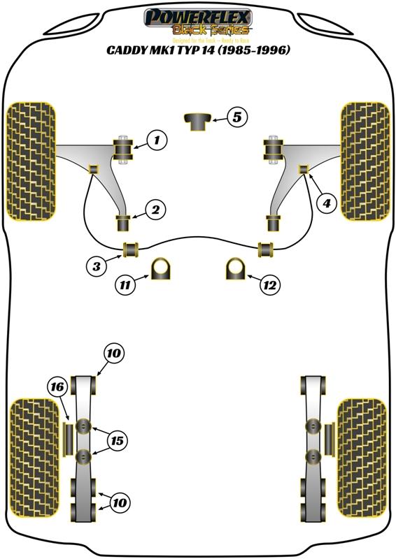 Voorste stabilisatorstang binnenbus Eibach 20,5 mm Caddy Models, Golf, Jetta Models, Scirocco Models, heritage