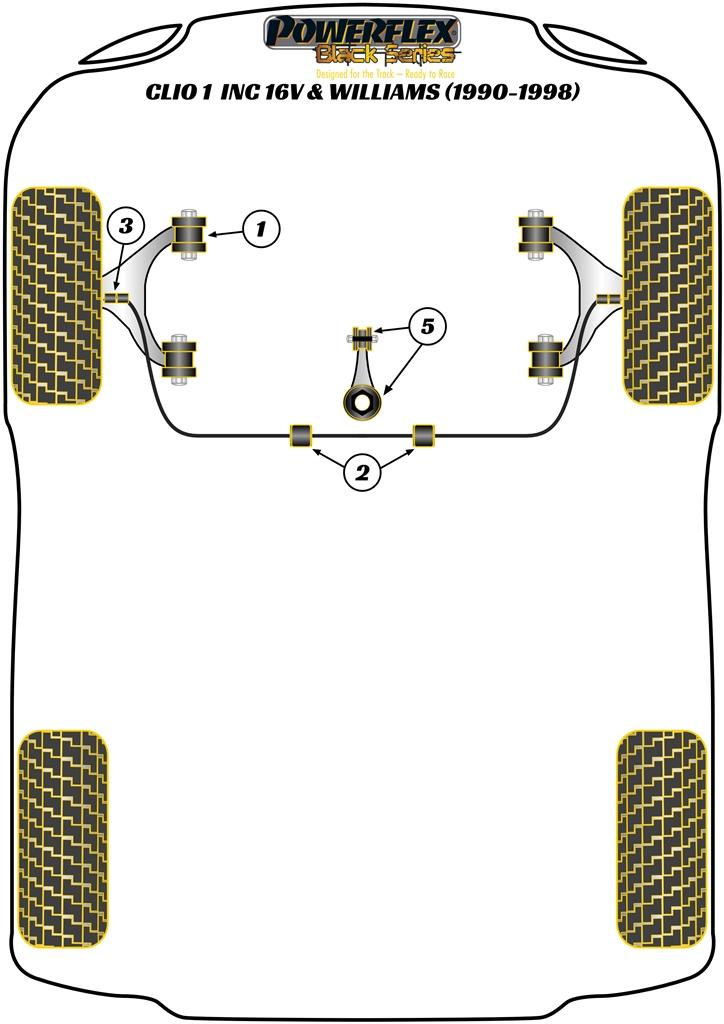 Buitenste stabilisatorstang vooraan Clio Models, Twingo, black