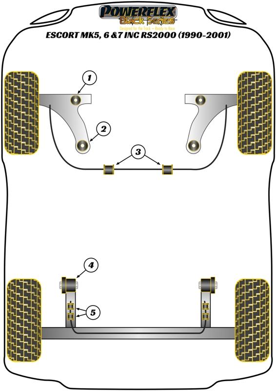 Voorste stabilisatorstangbus 16 mm Escort Models, Fiesta Models, KA Models, Puma, straat