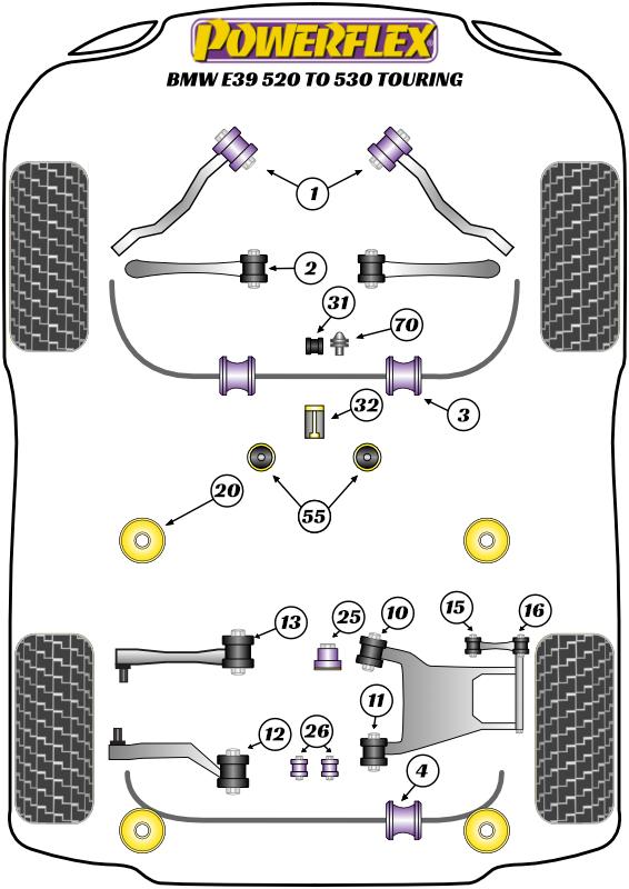 Inzetstuk voor montagebus achtersubframe 5 Series, black