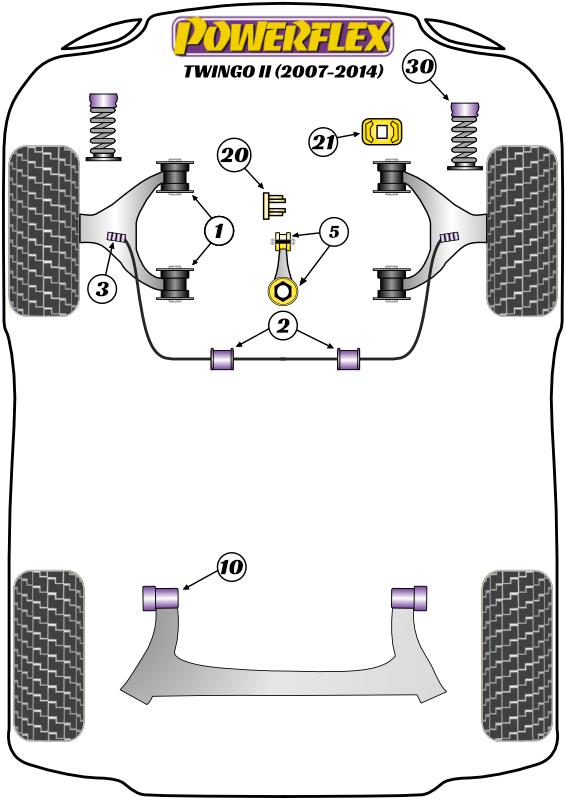 Voorste stabilisatorstang binnenbus 26 mm Twingo, straat