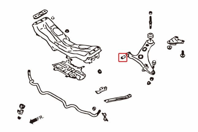 IMPREZA / GRB - LEGACY / BL / BP / BM / BR - FT86 BRZ FR-SVoor Onder draagarm bus - SMALL(hard RUBBER)