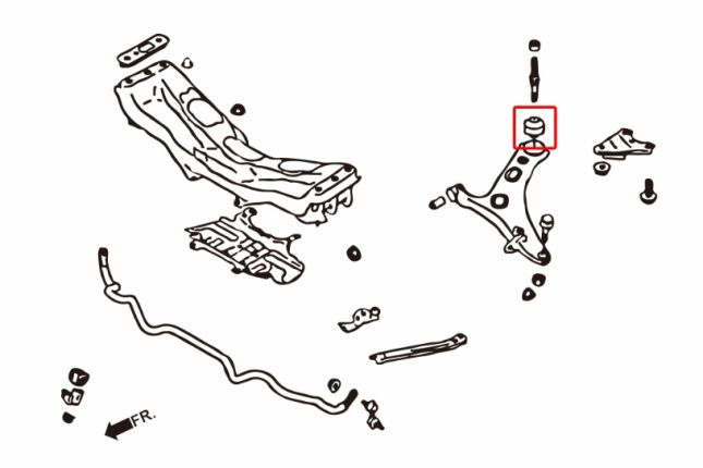 IMPREZA / GRB - LEGACY / BL / BP - FT86 BRZ FR-SVoor Onder draagarm bus - BIG(hard RUBBER)