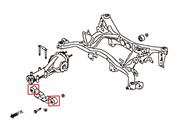 IMPREZA 06- / LEGACY 09- BM / BR / FORESTER SJ /achter- DIFF MOUNT BUS - onderkant(hard rubber) 2PCS / SET