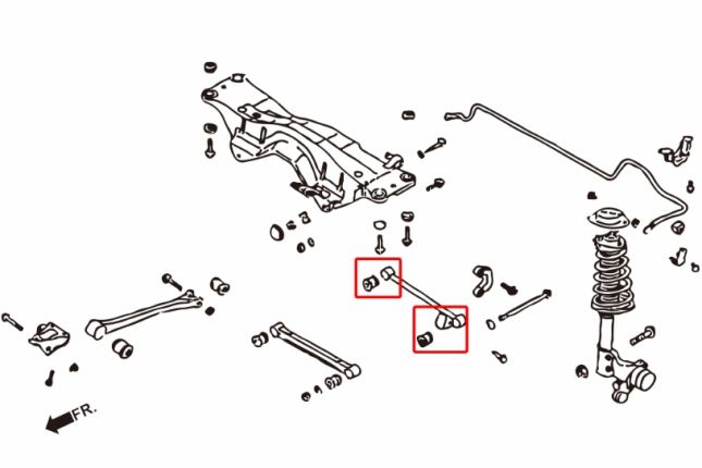 IMPREZA GC / GD achter LATERAL draagarm bus(hard rubber) 4PCS / SET