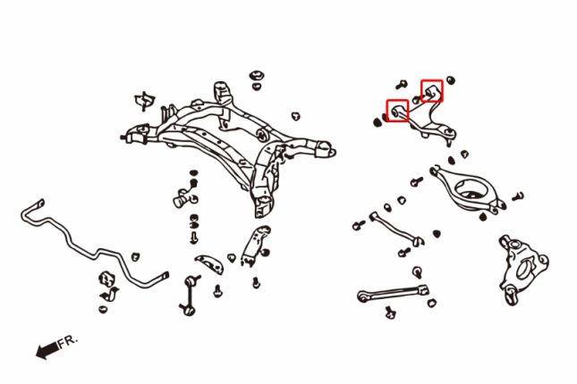 350Z / Z33 / G35 03-06  03-08achter boven draagarm bus(hard rubber) 4PCS / SET