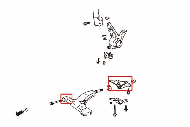 Toyota Corolla 93-97 AE100 Voor Onder draagarm busARDEN RUBBER 4PCS / SET