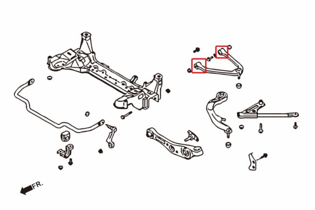 350Z / Z33 / G35 03-06 voor boven draagarm bus(hard rubber) 4PCS / SET