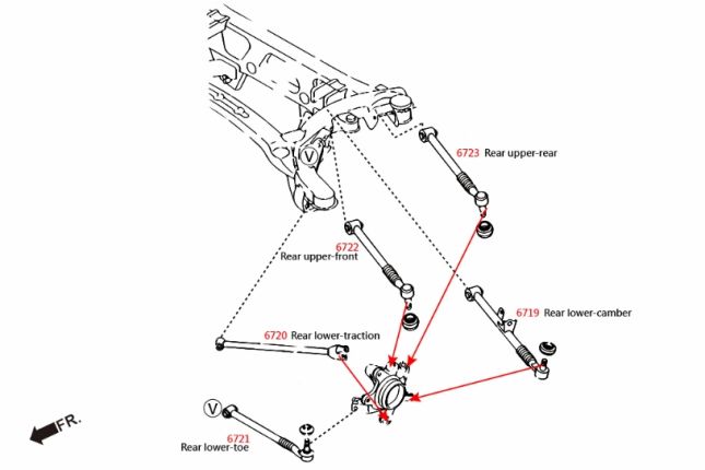 Achter verstelbare geleidearm NC MX5/RX8