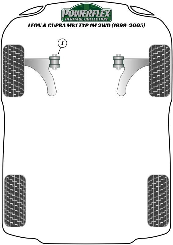 Voorste stabilisatorstangbevestiging 18 mm Leon Models, black