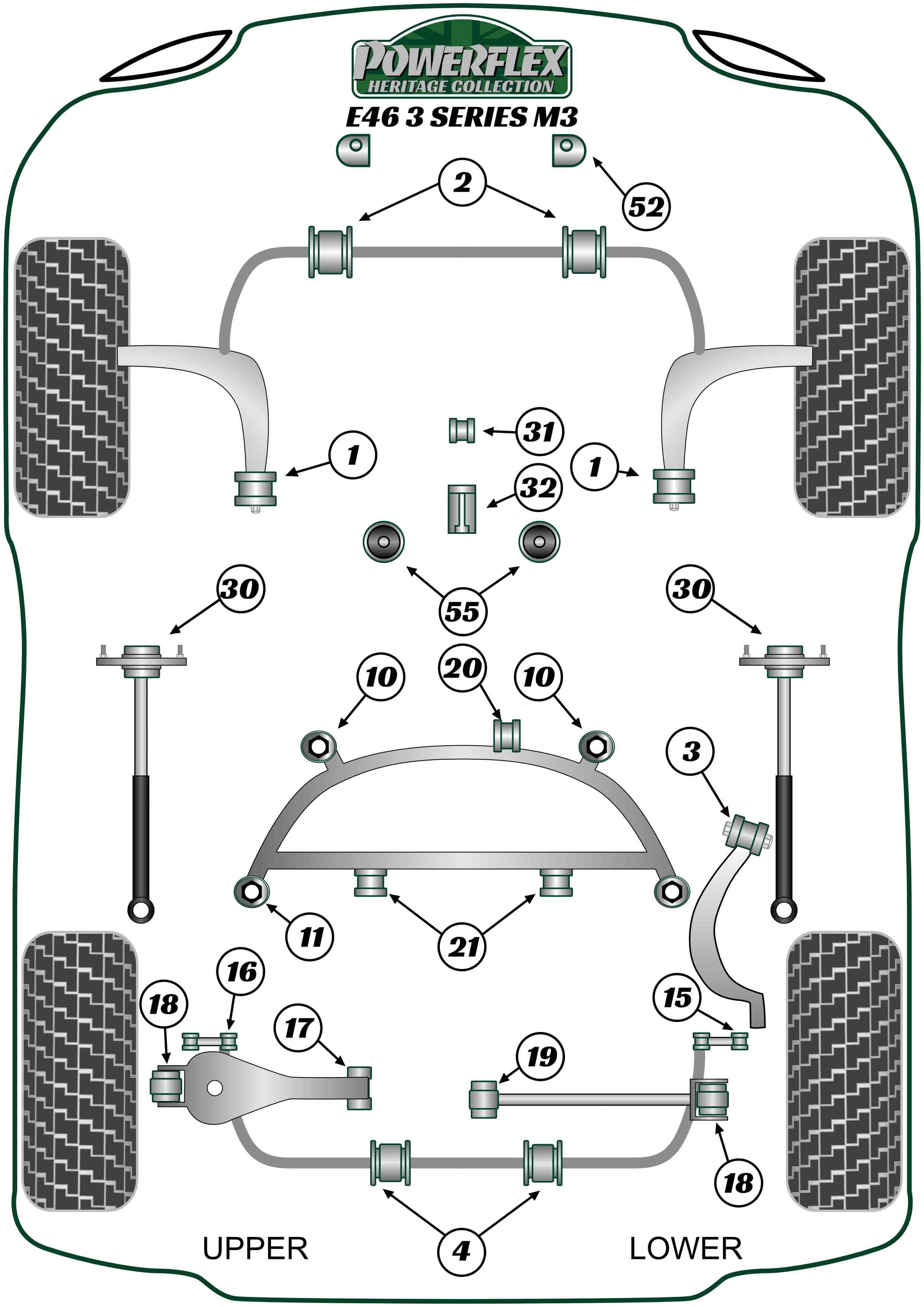 Achterste subframe achterste bus 3 Series, straat