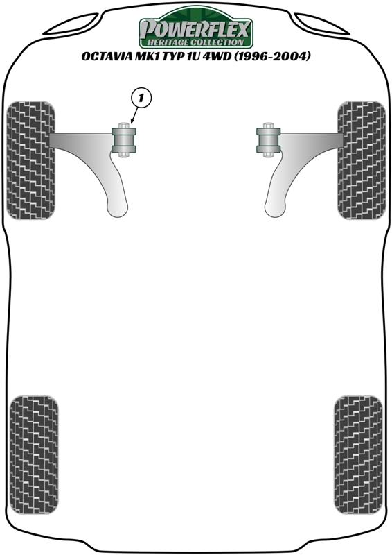 Voorste stabilisatorstangbus 19 mm Octavia, Bora Models, Golf, Jetta Models, straat