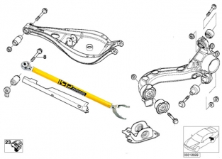 Instelbare camber arm achterzijde staal (uniball)