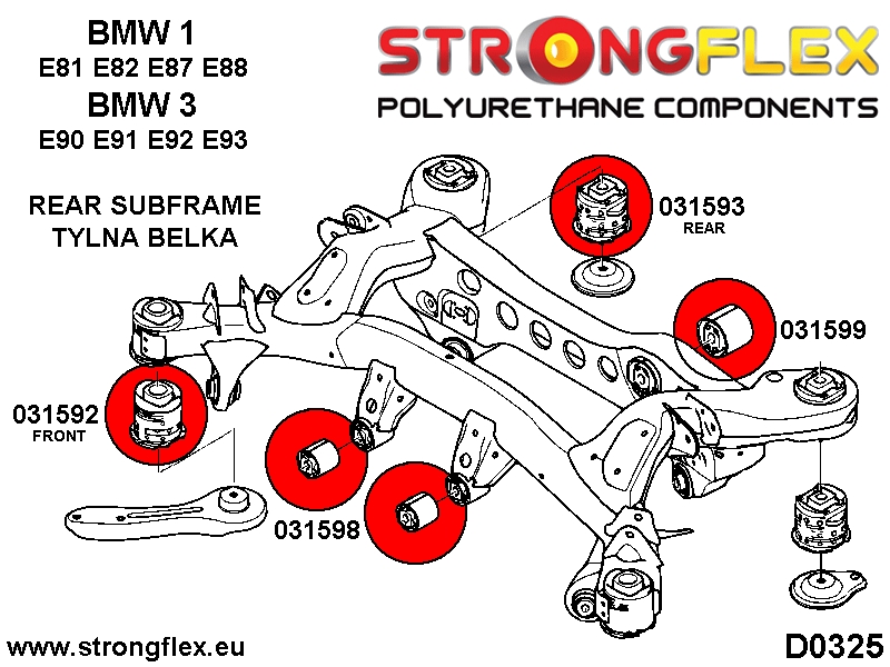 031598A: Rear diff front mounting bush SPORT