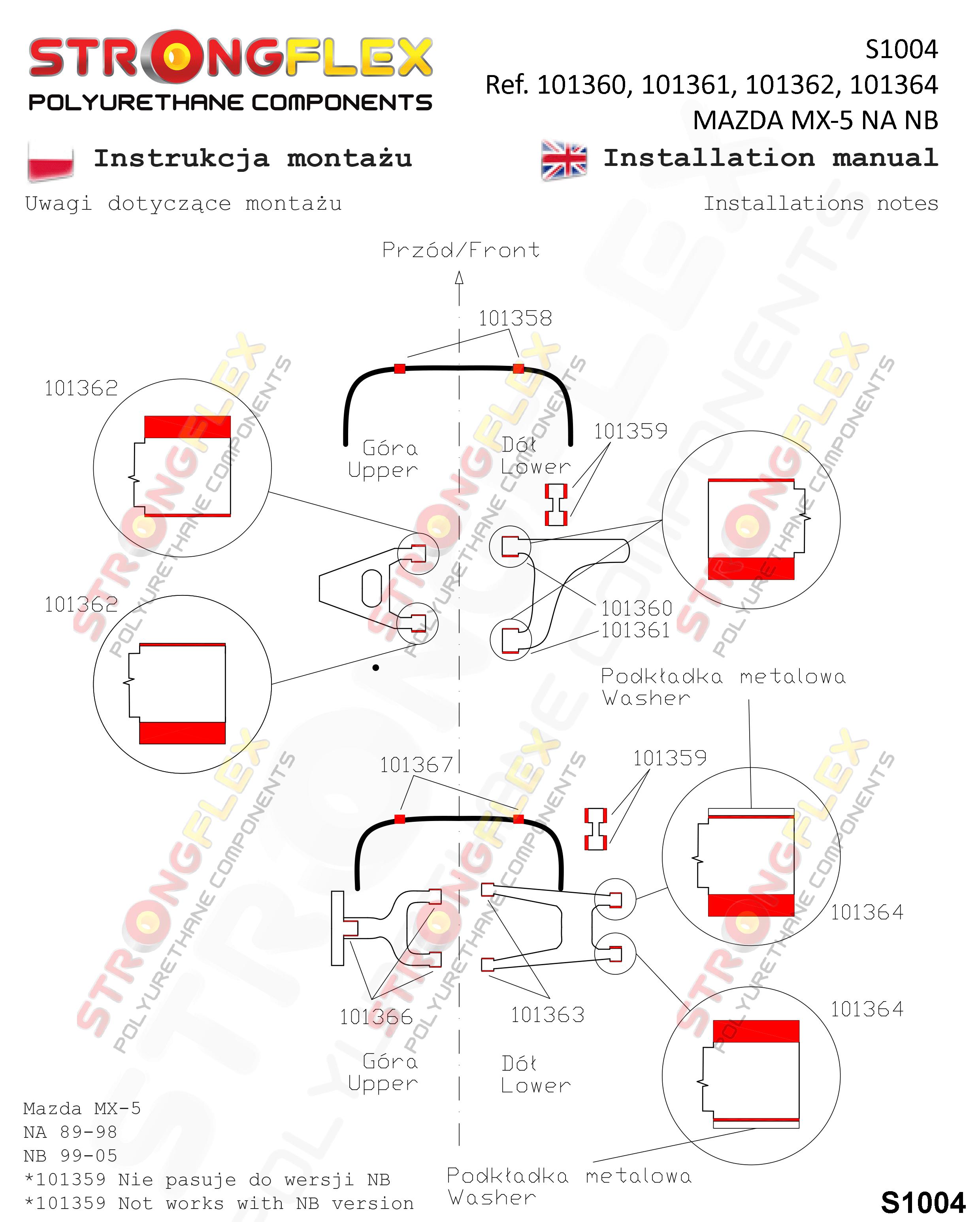 101366A: Achterste ophangingsbus binnen/buiten SPORT