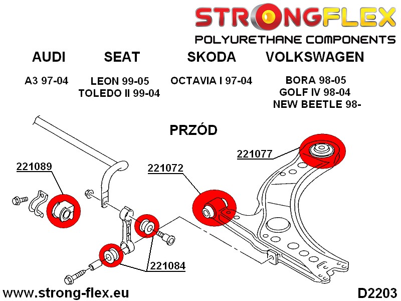 221084B: Bus van stabilisatorstangverbinding