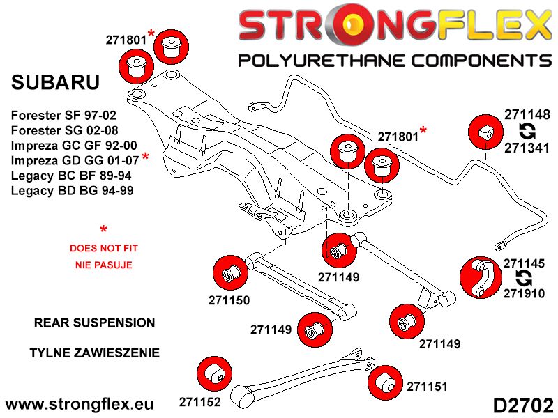 276090A: Front and rear anti roll bush kit SPORT