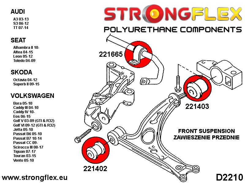 226167A: Voorwielophangingsset SPORT